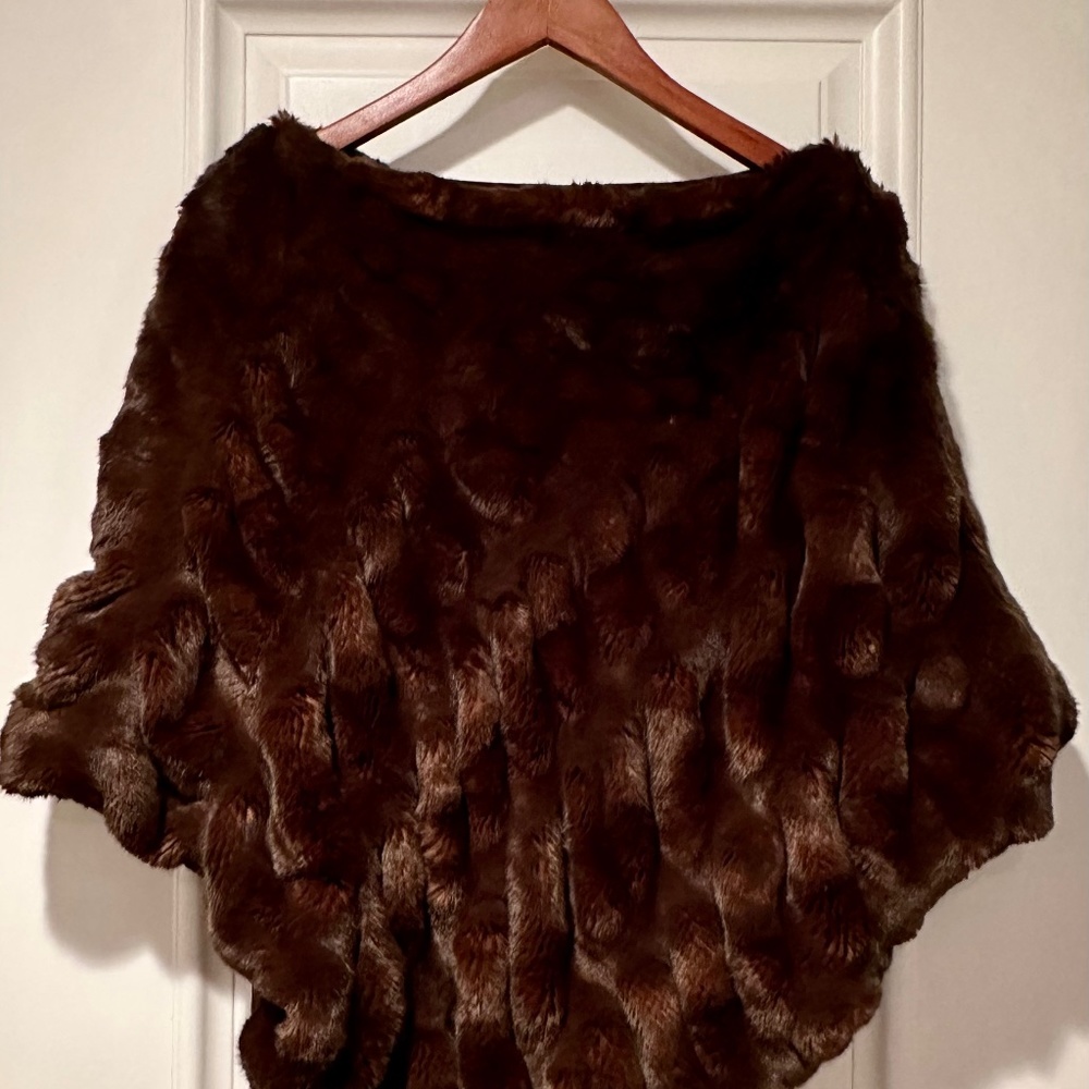 Fabulous Furs Faux Fur Poncho